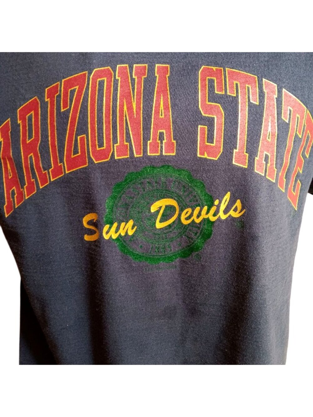 True Vntage T-shirt Large Arizona State Sun Devils Vintage Tultex Blue 1990's